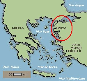 Mapa de la antigua Troya