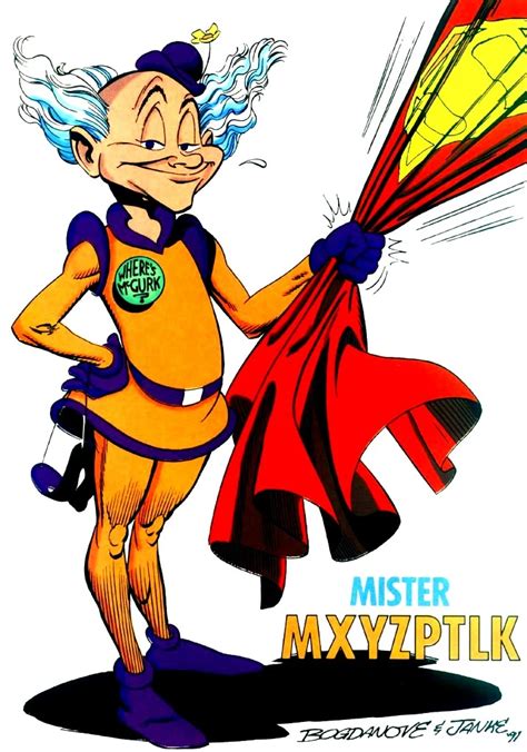 Ilustración de Mister Mxyzptlk en su traje clásico morado.