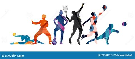 Ilustración de deportistas en acción