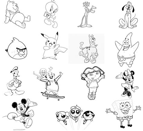 Páginas para colorear de personajes infantiles populares