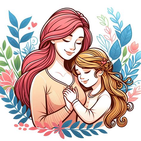 Ilustración de madre e hijo compartiendo un momento tierno