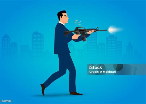 Ilustración de Douglas disparando su arma en los cómics