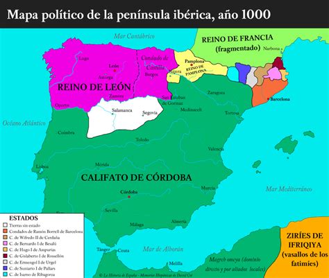 Mapa de la península ibérica en el siglo VIII