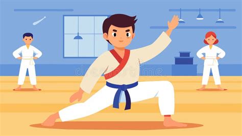 Ilustración de un joven babuino aprendiendo artes marciales
