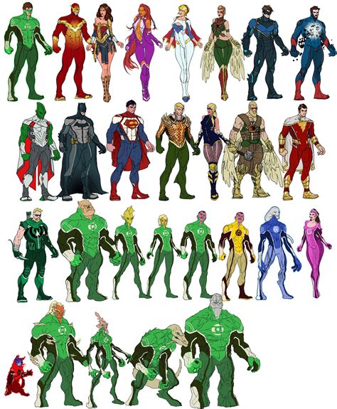 Ilustración de varios personajes de DC Comics