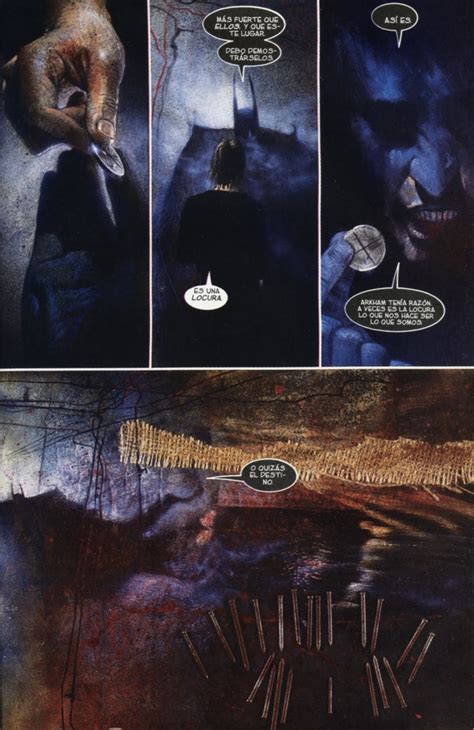 Arte de Dave McKean en Batman: Arkham Asylum