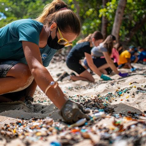 Imagen de voluntarios limpiando chapapote en una playa.