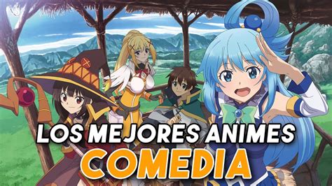 Infografía con el Top 5 de Animes de Comedia Absurda