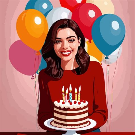 Ilustración cómica de una mujer celebrando su 30 cumpleaños con un toque de humor