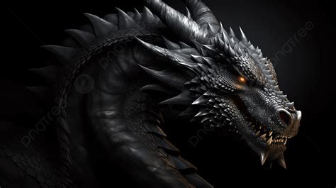 Representación artística de un dragón negro imponente