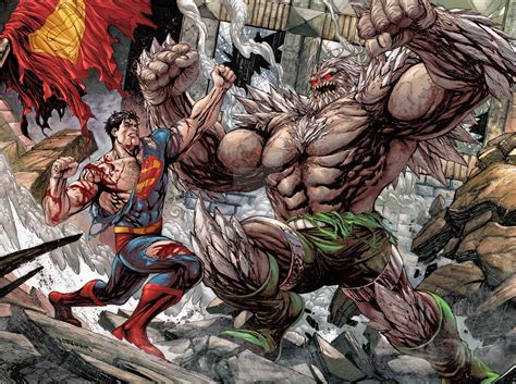 Superman luchando contra Doomsday