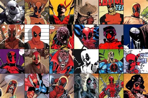 Montaje de diferentes versiones de Deadpool