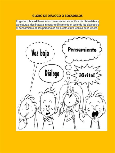 Comparativa de bocadillos de diálogo, pensamiento y cartuchos de texto