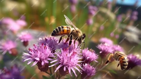 Abejas recolectando néctar