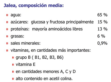 Composición nutricional de la jalea real