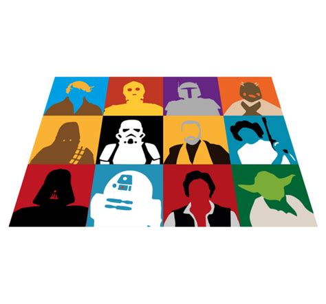 Ejemplo de siluetas de personajes icónicos