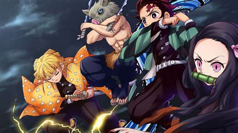 Personajes principales de Kimetsu no Yaiba: Tanjiro, Nezuko, Zenitsu e Inosuke