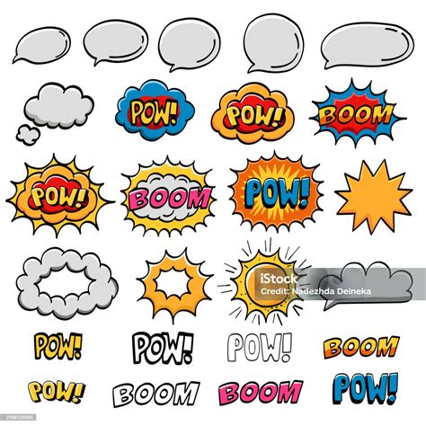 Ilustración de bocadillos de pensamiento representando diferentes emociones