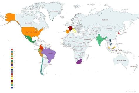 Mapa de origen de cómics internacionales seleccionados por ACDCómic