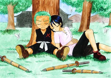 Zoro y Kuina entrenando