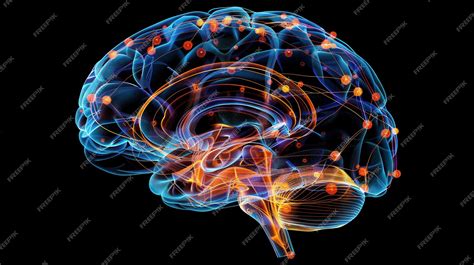Ilustración de un cerebro humano con áreas de miedo resaltadas