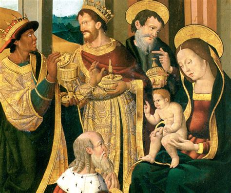 Representación de los Reyes Magos con estilo de cómic de fantasía