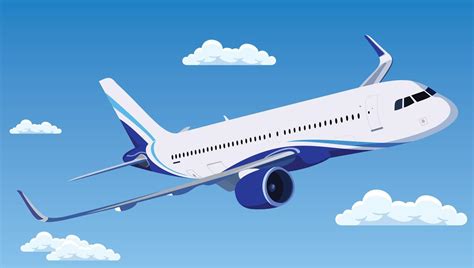 Ilustración de un avión volando entre nubes