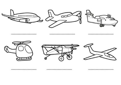 Galería de diferentes tipos de aviones para colorear