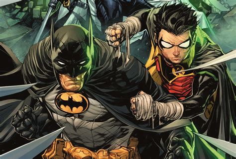 Ilustración de Batman y Robin en acción