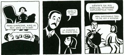 Viñeta de Persépolis mostrando a Marjane con su familia