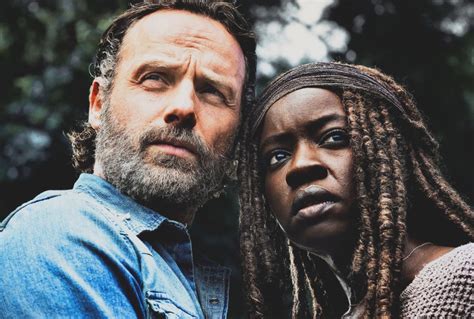 Ilustración de Rick Grimes y Michonne