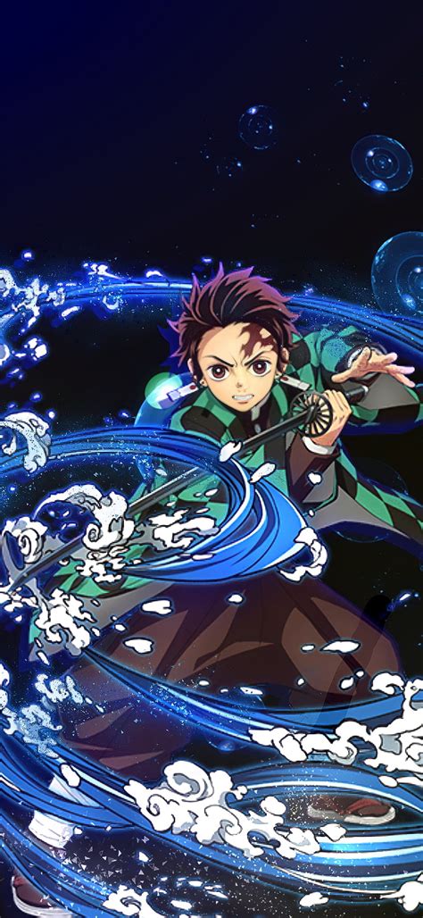 Ilustración de Tanjiro Kamado entrenando la Respiración del Agua