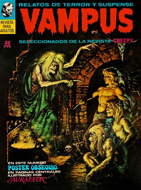 Ilustración de una portada de Vampus con temática de terror