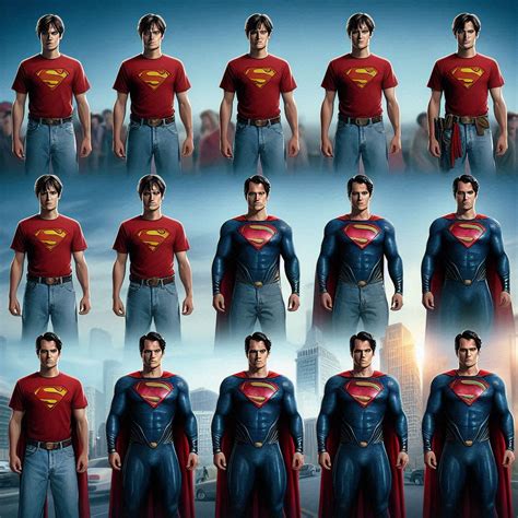 Comparativa de la evolución del traje de Superman a lo largo de las décadas