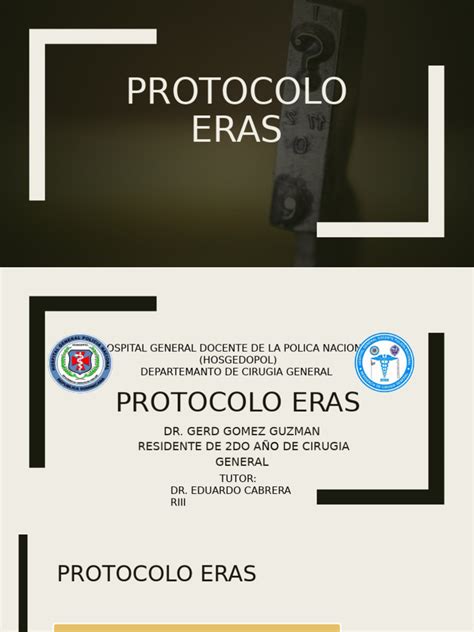 Infografía sobre los componentes clave de los protocolos ERAS