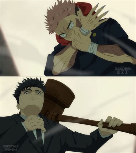 Higuruma e Itadori discutiendo