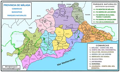 Mapa de Málaga y la provincia