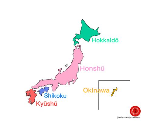 Mapa de Japón destacando las islas del sur