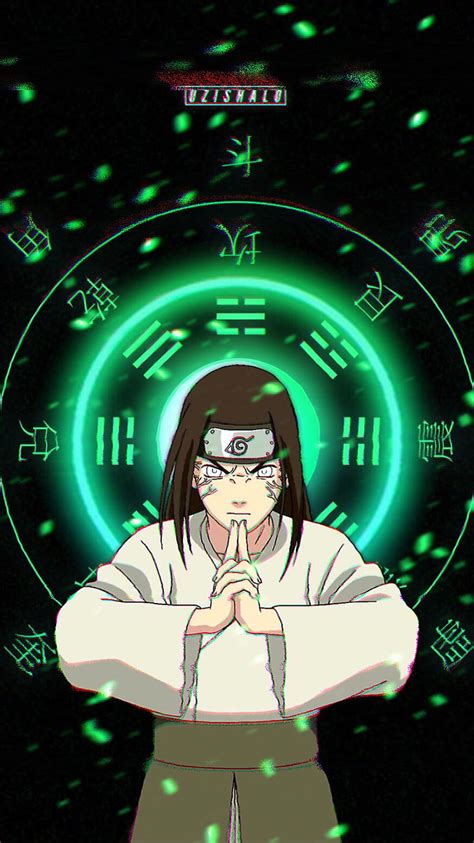 Ilustración de Neji Hyūga con su Byakugan activado