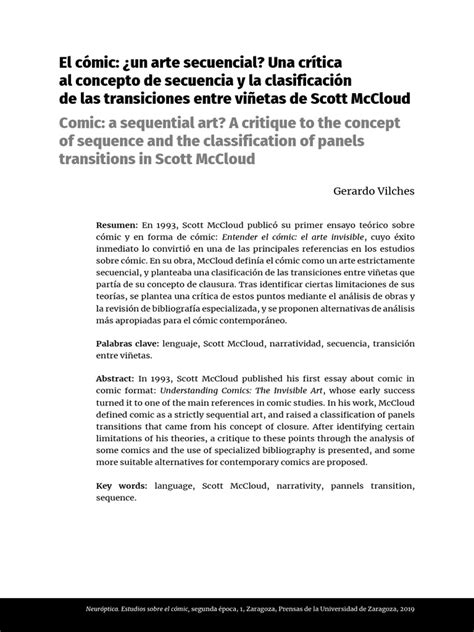 Diagrama de las transiciones entre viñetas según Scott McCloud