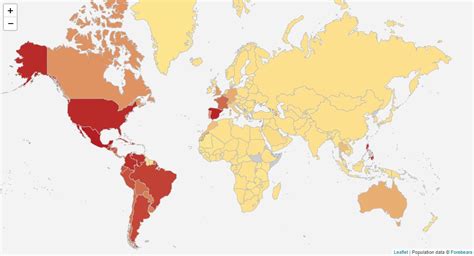 Mapa mostrando la distribución geográfica de los dominios involucrados en el concurso SEO.