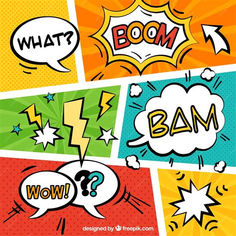 Ejemplo de bocadillos de diálogo y onomatopeyas en un cómic