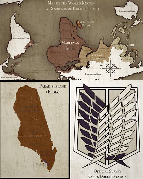 Mapa del mundo de Attack on Titan
