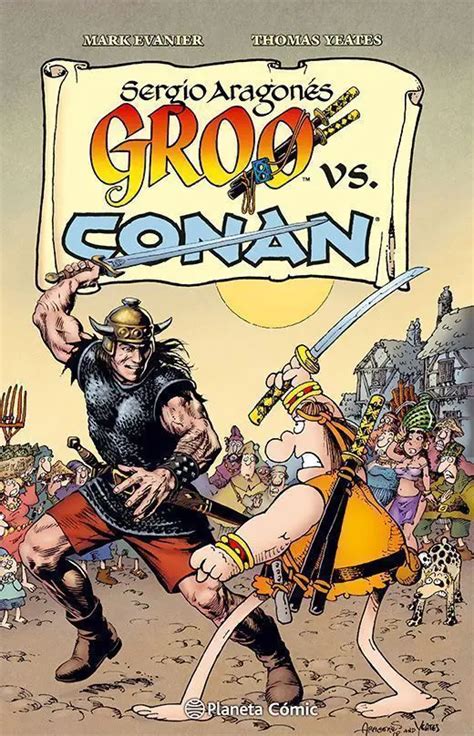 Fragmento de una portada de 'Groo vs. Conan'