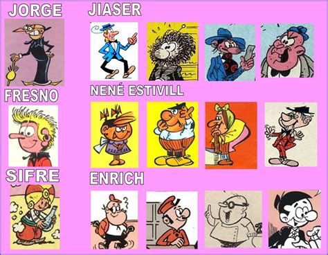 Ilustración de personajes icónicos de tebeos españoles