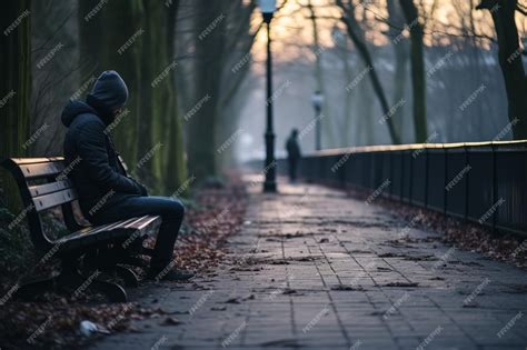 Persona trabajando en un banco de un parque