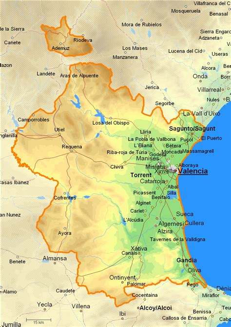 Mapa de Valencia con la ubicación de la Diputación