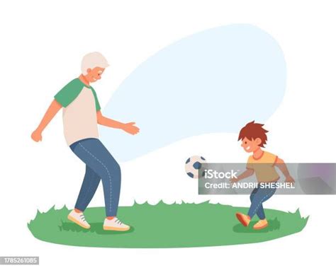 Ilustración de abuelos jugando con sus nietos