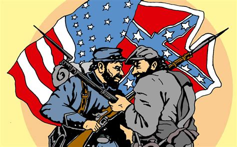 Soldados de la Guerra Civil Americana en una viñeta de cómic