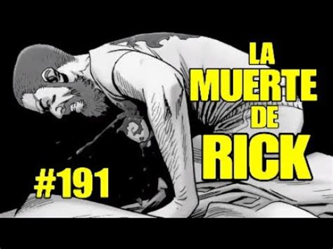 Panel del cómic mostrando la muerte de Rick Grimes